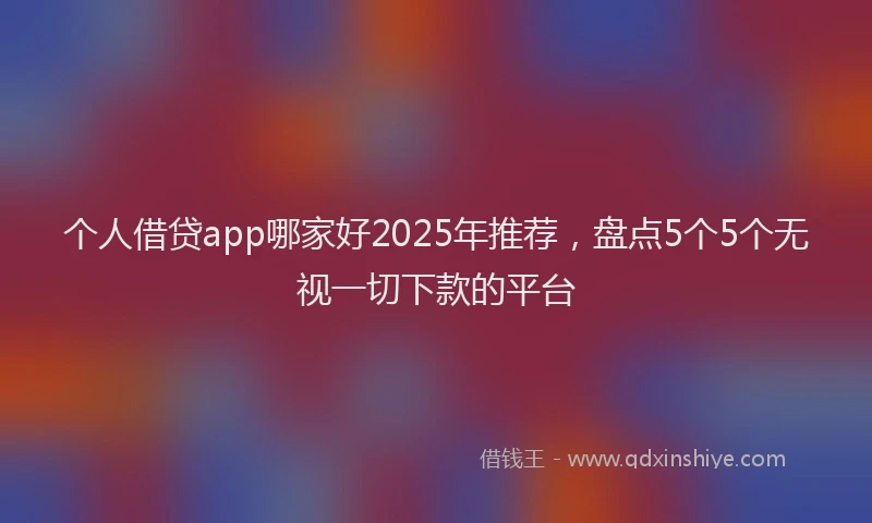 个人借贷app哪家好2025年推荐，盘点5个5个无视一切下款的平台