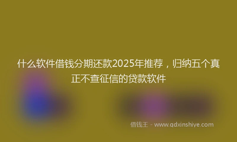 什么软件借钱分期还款2025年推荐，归纳五个真正不查征信的贷款软件