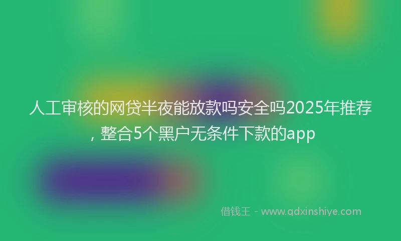 人工审核的网贷半夜能放款吗安全吗2025年推荐，整合5个黑户无条件下款的app