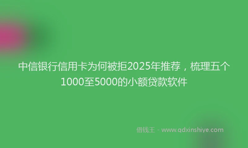中信银行信用卡为何被拒2025年推荐，梳理五个1000至5000的小额贷款软件