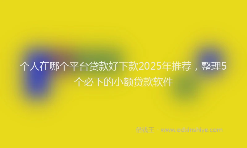 个人在哪个平台贷款好下款2025年推荐，整理5个必下的小额贷款软件