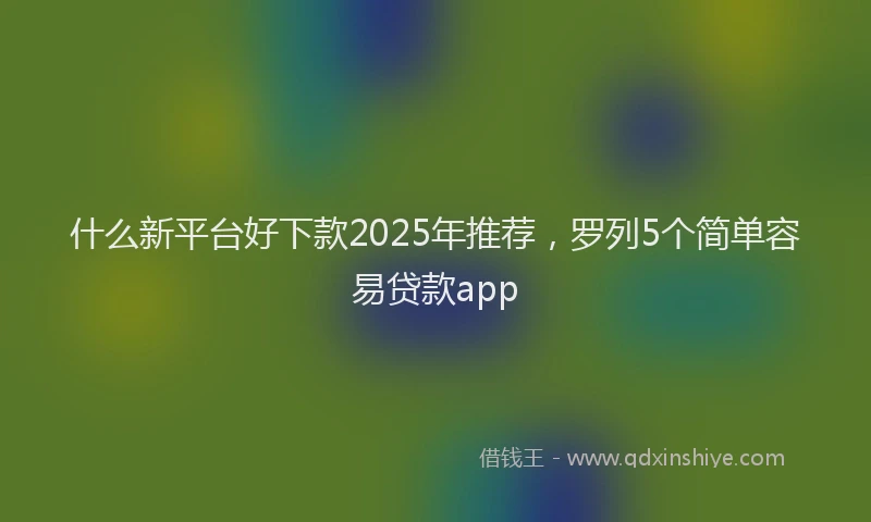 什么新平台好下款2025年推荐，罗列5个简单容易贷款app