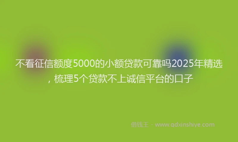 不看征信额度5000的小额贷款可靠吗2025年精选，梳理5个贷款不上诚信平台的口子