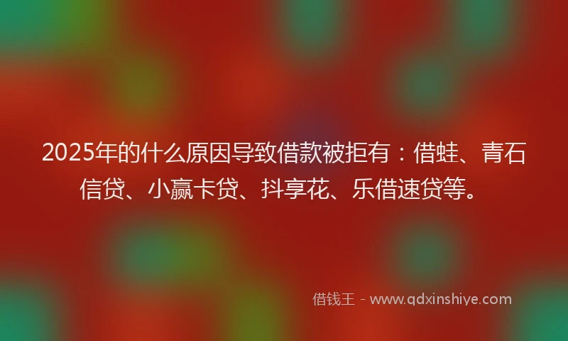 2025年的什么原因导致借款被拒有：借蛙、青石信贷、小赢卡贷、抖享花、乐借速贷等。