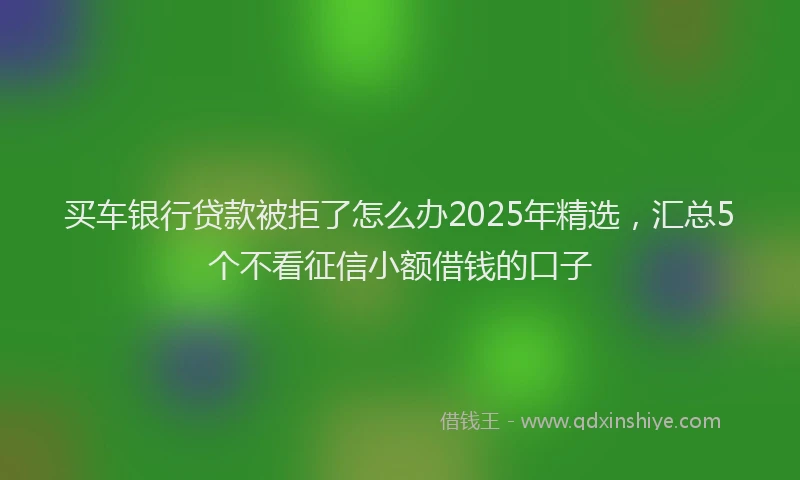 买车银行贷款被拒了怎么办2025年精选，汇总5个不看征信小额借钱的口子