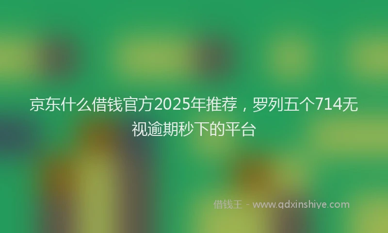 京东什么借钱官方2025年推荐，罗列五个714无视逾期秒下的平台