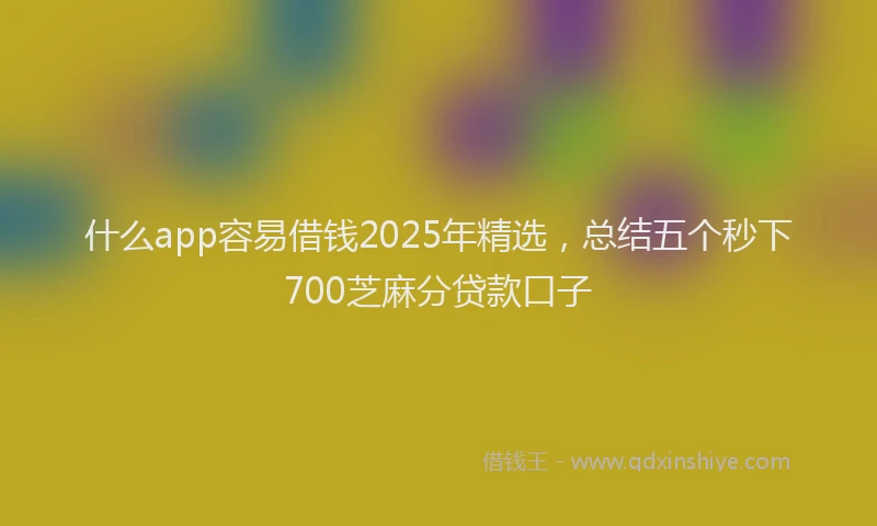 什么app容易借钱2025年精选，总结五个秒下700芝麻分贷款口子