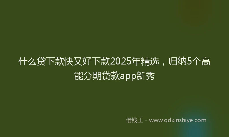 什么贷下款快又好下款2025年精选，归纳5个高能分期贷款app新秀