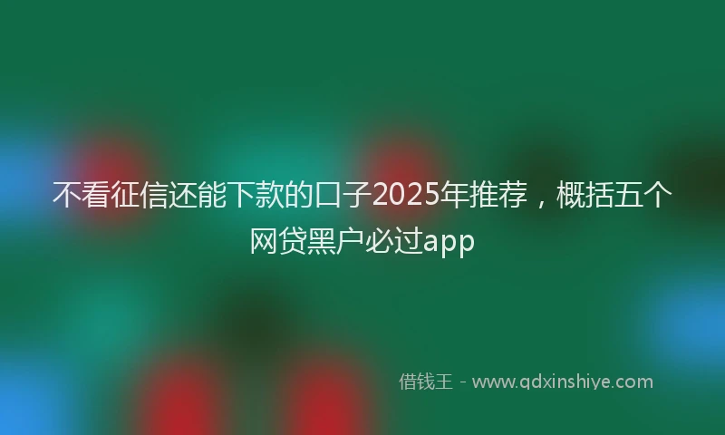 不看征信还能下款的口子2025年推荐，概括五个网贷黑户必过app