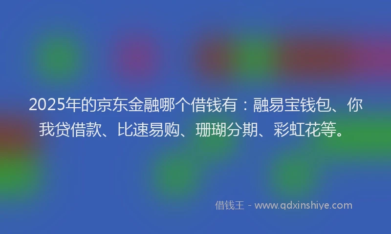 2025年的京东金融哪个借钱有：融易宝钱包、你我贷借款、比速易购、珊瑚分期、彩虹花等。