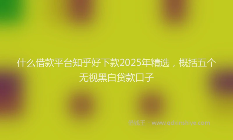 什么借款平台知乎好下款2025年精选，概括五个无视黑白贷款口子