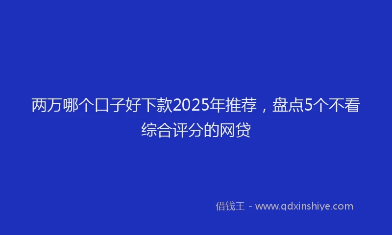 两万哪个口子好下款2025年推荐，盘点5个不看综合评分的网贷