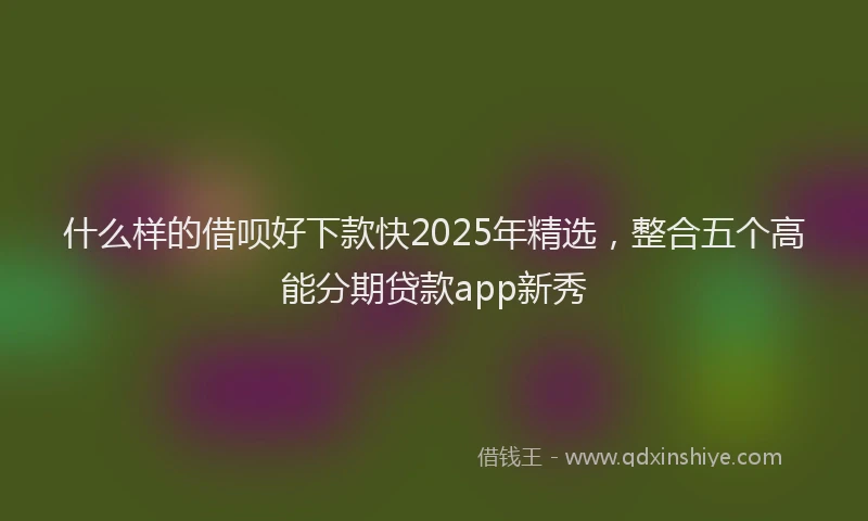 什么样的借呗好下款快2025年精选，整合五个高能分期贷款app新秀