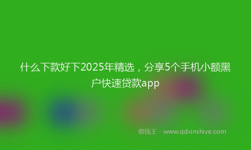 什么下款好下2025年精选，分享5个手机小额黑户快速贷款app