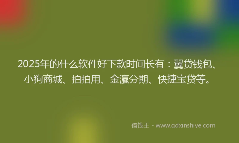 2025年的什么软件好下款时间长有：翼贷钱包、小狗商城、拍拍用、金瀛分期、快捷宝贷等。