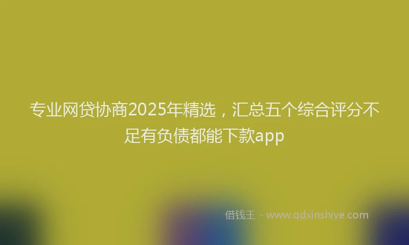 专业网贷协商2025年精选，汇总五个综合评分不足有负债都能下款app
