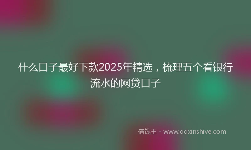什么口子最好下款2025年精选，梳理五个看银行流水的网贷口子