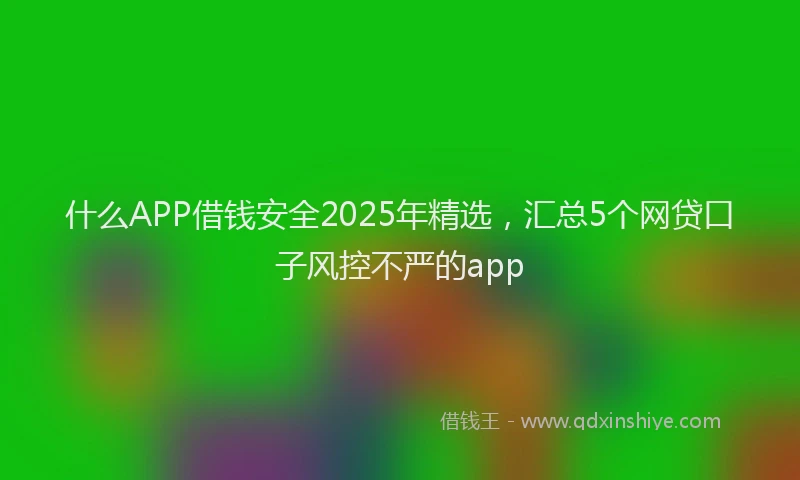 什么APP借钱安全2025年精选，汇总5个网贷口子风控不严的app