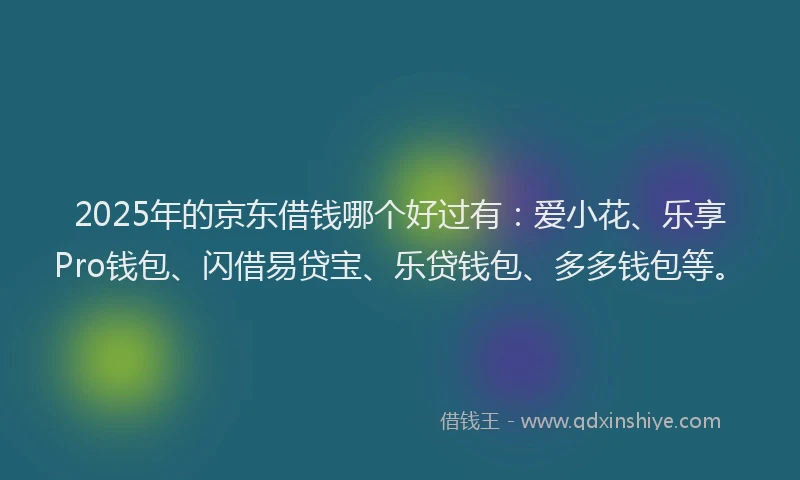2025年的京东借钱哪个好过有：爱小花、乐享Pro钱包、闪借易贷宝、乐贷钱包、多多钱包等。