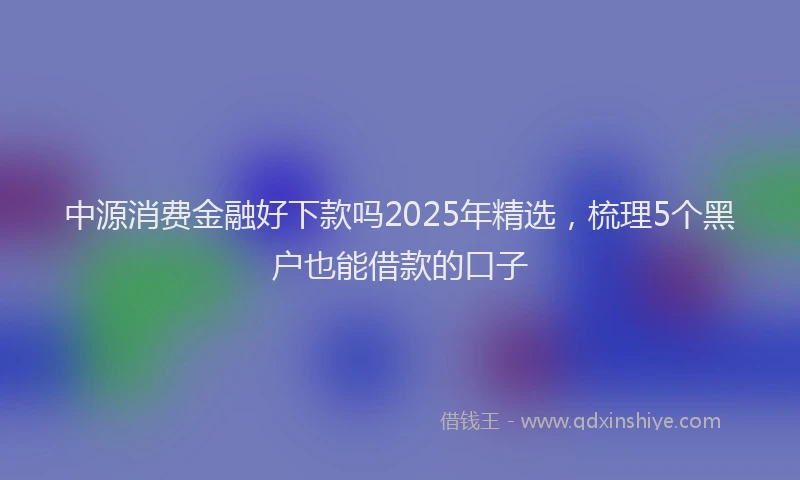 中源消费金融好下款吗2025年精选，梳理5个黑户也能借款的口子