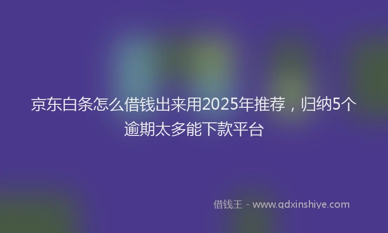 京东白条怎么借钱出来用2025年推荐，归纳5个逾期太多能下款平台