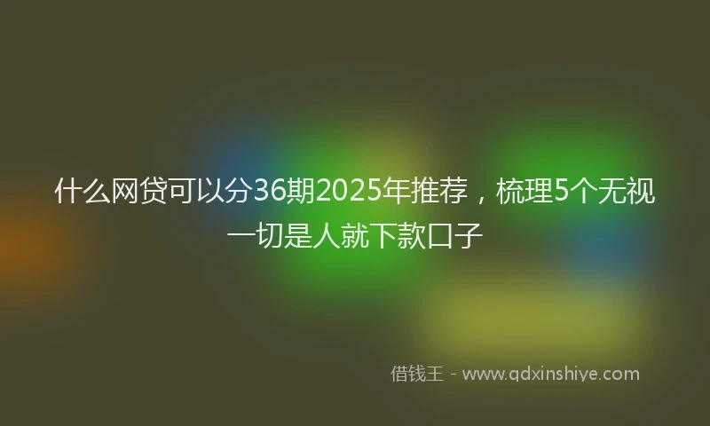 什么网贷可以分36期2025年推荐，梳理5个无视一切是人就下款口子