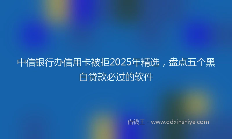 中信银行办信用卡被拒2025年精选，盘点五个黑白贷款必过的软件