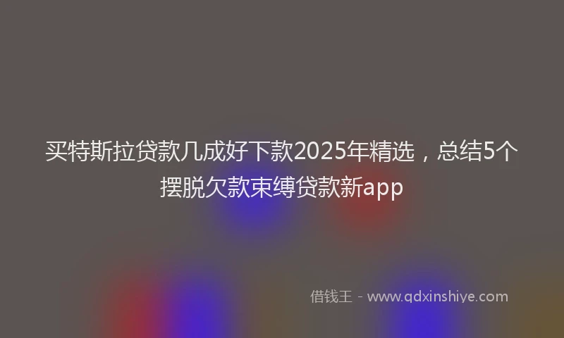 买特斯拉贷款几成好下款2025年精选，总结5个摆脱欠款束缚贷款新app