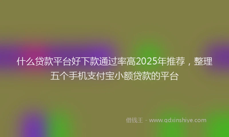 什么贷款平台好下款通过率高2025年推荐，整理五个手机支付宝小额贷款的平台
