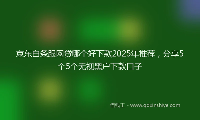 京东白条跟网贷哪个好下款2025年推荐，分享5个5个无视黑户下款口子