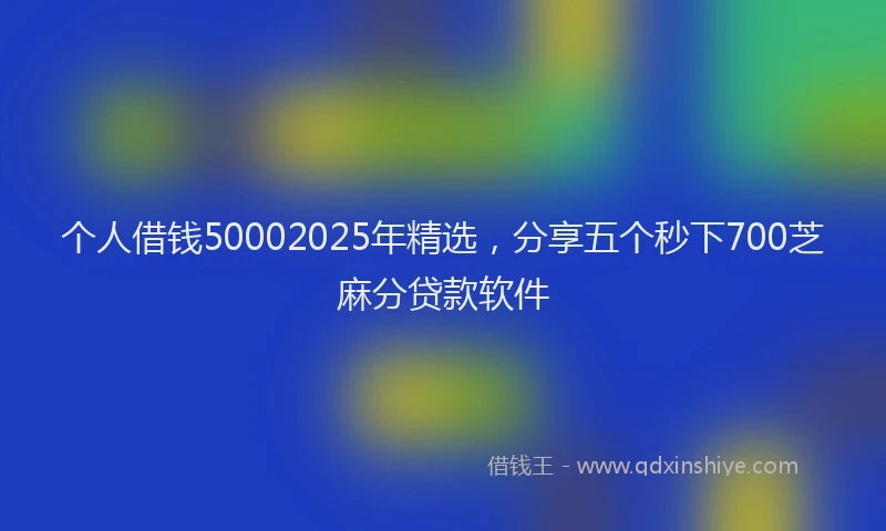 个人借钱50002025年精选，分享五个秒下700芝麻分贷款软件