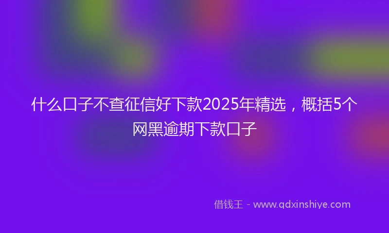 什么口子不查征信好下款2025年精选，概括5个网黑逾期下款口子