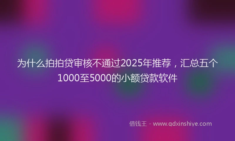 为什么拍拍贷审核不通过2025年推荐，汇总五个1000至5000的小额贷款软件