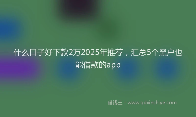 什么口子好下款2万2025年推荐，汇总5个黑户也能借款的app