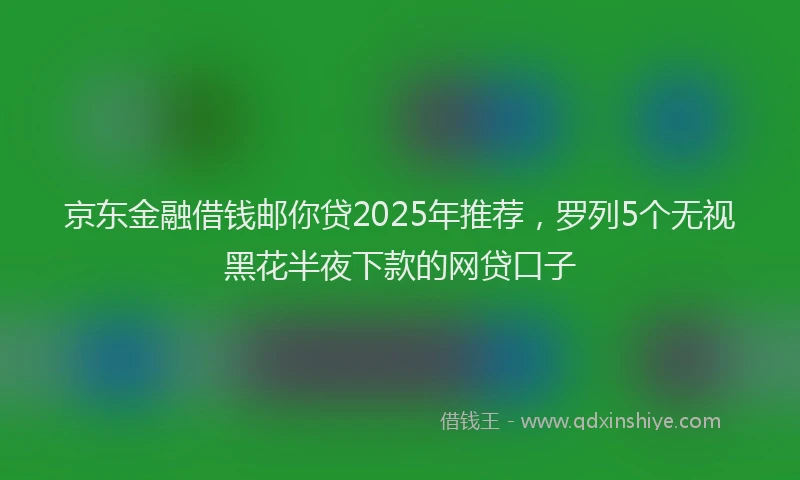 京东金融借钱邮你贷2025年推荐，罗列5个无视黑花半夜下款的网贷口子