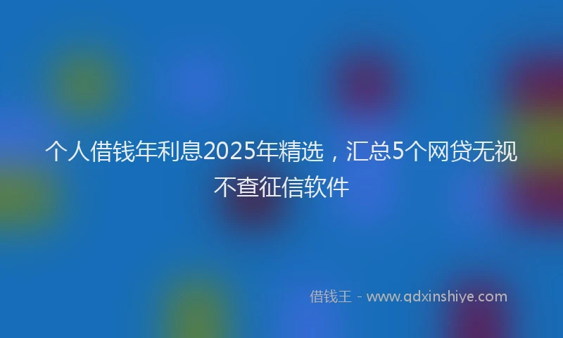 个人借钱年利息2025年精选，汇总5个网贷无视不查征信软件