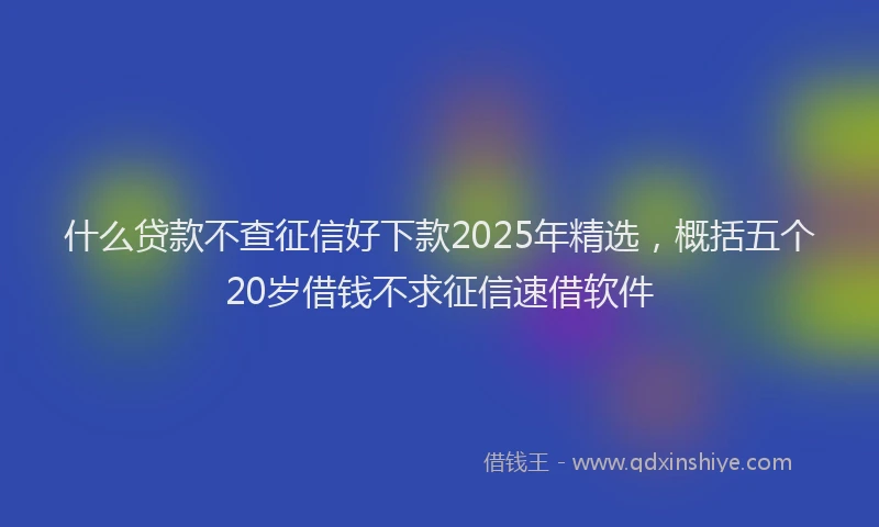 什么贷款不查征信好下款2025年精选，概括五个20岁借钱不求征信速借软件