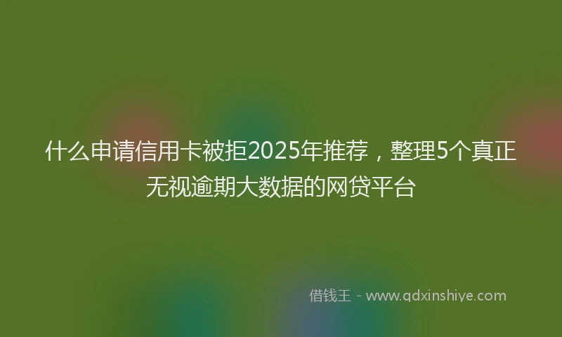 什么申请信用卡被拒2025年推荐，整理5个真正无视逾期大数据的网贷平台