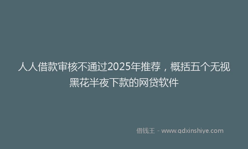 人人借款审核不通过2025年推荐，概括五个无视黑花半夜下款的网贷软件