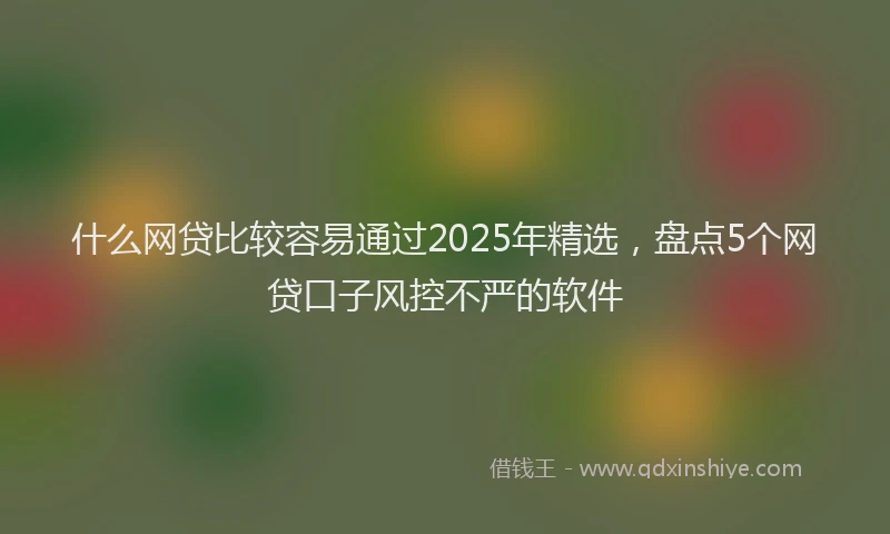 什么网贷比较容易通过2025年精选，盘点5个网贷口子风控不严的软件
