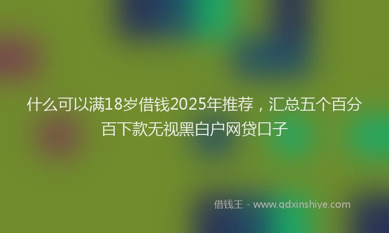 什么可以满18岁借钱2025年推荐，汇总五个百分百下款无视黑白户网贷口子