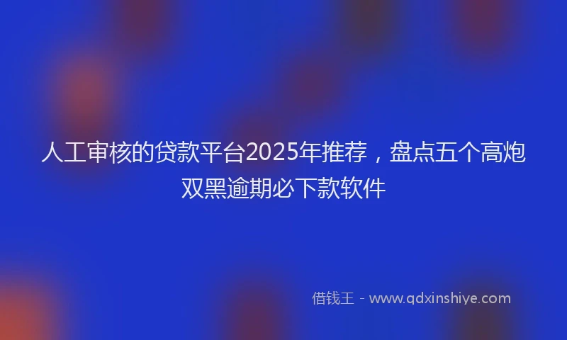 人工审核的贷款平台2025年推荐，盘点五个高炮双黑逾期必下款软件