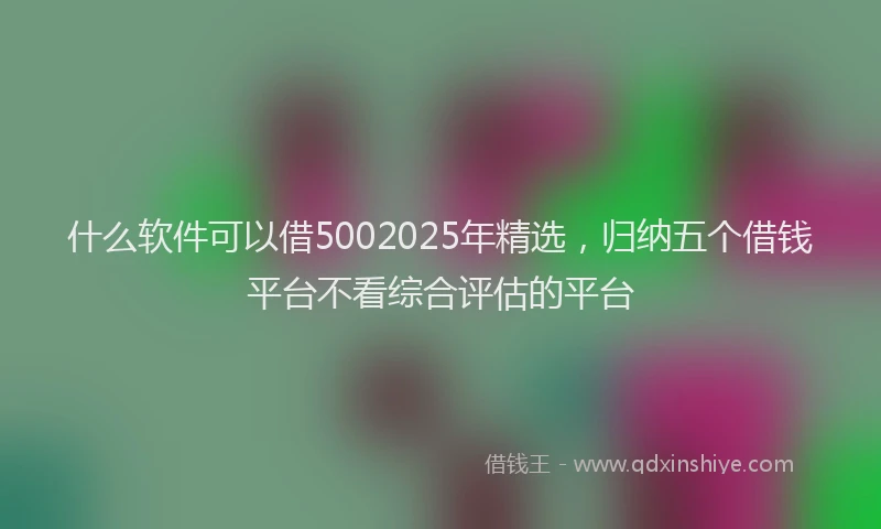 什么软件可以借5002025年精选，归纳五个借钱平台不看综合评估的平台