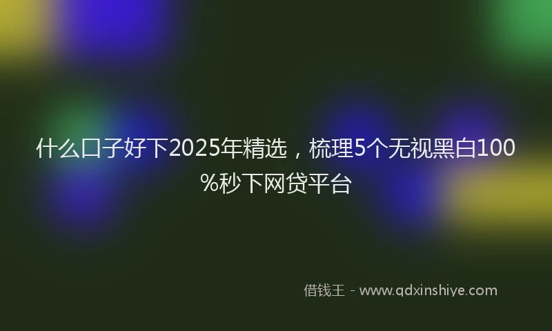 什么口子好下2025年精选，梳理5个无视黑白100%秒下网贷平台