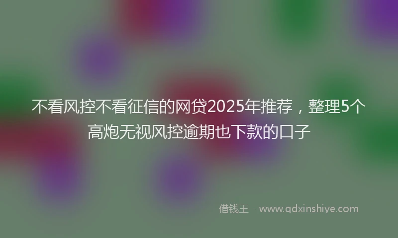 不看风控不看征信的网贷2025年推荐，整理5个高炮无视风控逾期也下款的口子