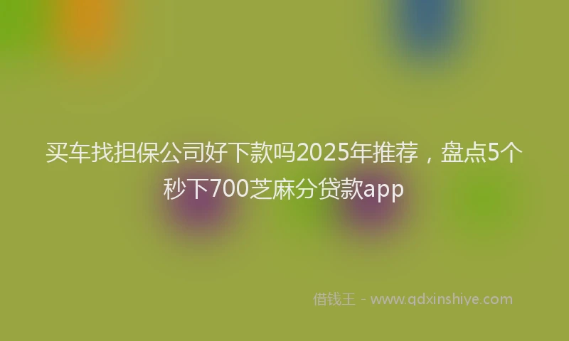 买车找担保公司好下款吗2025年推荐，盘点5个秒下700芝麻分贷款app