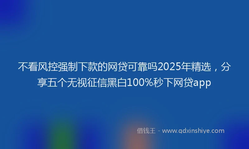 不看风控强制下款的网贷可靠吗2025年精选，分享五个无视征信黑白100%秒下网贷app