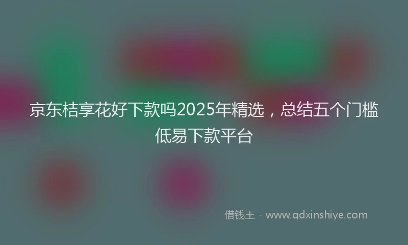 京东桔享花好下款吗2025年精选，总结五个门槛低易下款平台