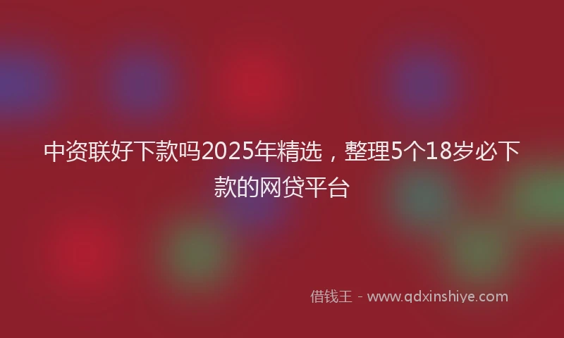 中资联好下款吗2025年精选，整理5个18岁必下款的网贷平台