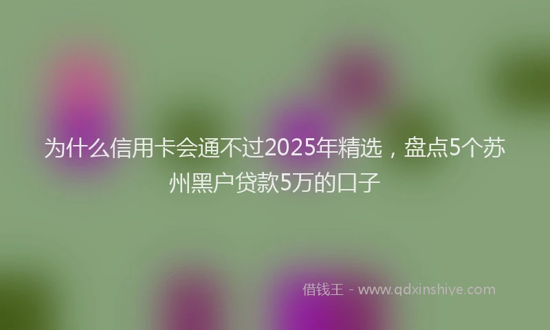 为什么信用卡会通不过2025年精选，盘点5个苏州黑户贷款5万的口子